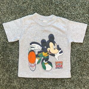 Vintage Mickey Mouse “All Star Challenge” Gray Kids Tee – 4T